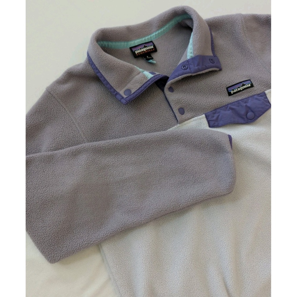 Patagonia Synchilla Snap-T Fleece Pullover‎ Womens Small Purple Gray 25455 FA15